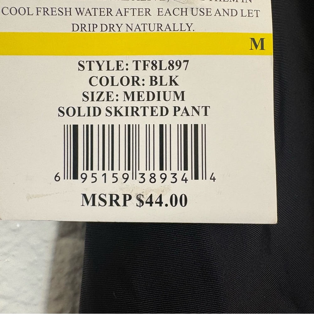 24th & Ocean Black Swim Skirt Bottom Women Medium High Waisted Tummy Control - Picture 5 of 7